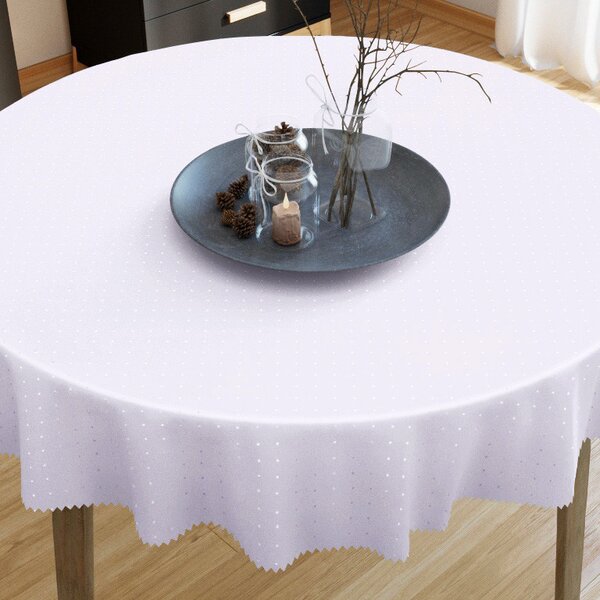 Goldea față de masă de lux teflonată - albă cu o nuanță ușoară în violet - rotundă Ø 110 cm