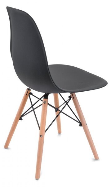 Scaun de sufragerie negru, stil scandinav Classic