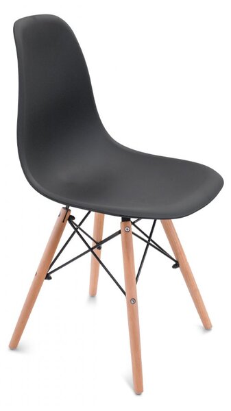 Scaun de sufragerie negru, stil scandinav Classic