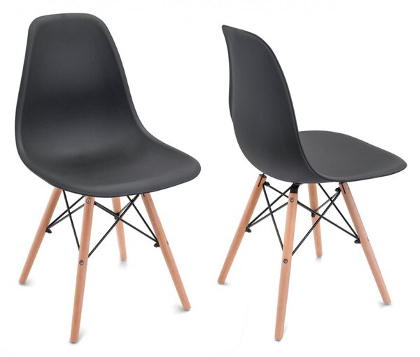 Scaun de sufragerie negru, stil scandinav Classic