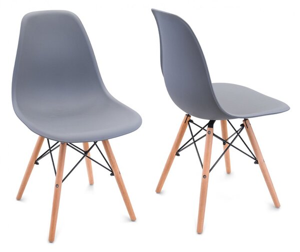 Scaune de sufragerie 4buc gri, stil scandinav Classic
