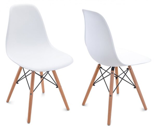 Scaun de sufragerie alb, stil scandinav Classic