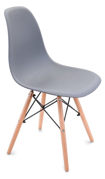 Scaune de sufragerie 4buc gri, stil scandinav Classic