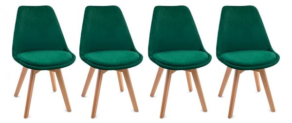 Scaune de sufragerie 4buc stil scandinav Green Glamor