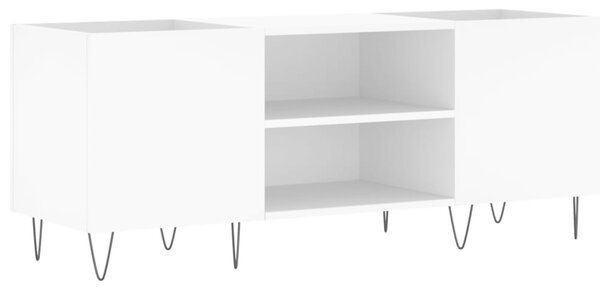 Comodă discuri, alb, 121x38x48 cm, lemn prelucrat