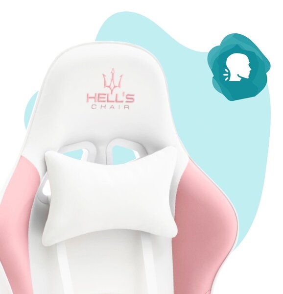 Scaun de gaming roz pentru copii KIDS PINK- WHITE