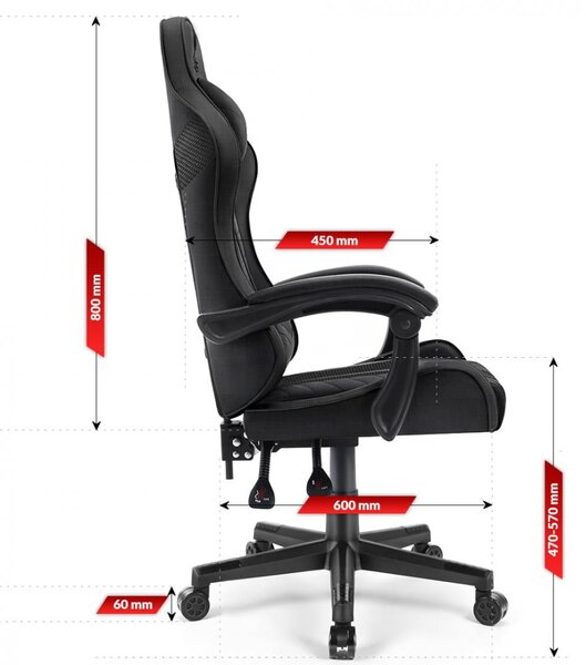 Scaun de gaming negru 1004 BLACK