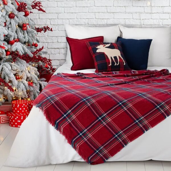 Crăciun pătură chenille în roșu Lățime: 130 cm | Lungime: 150 cm