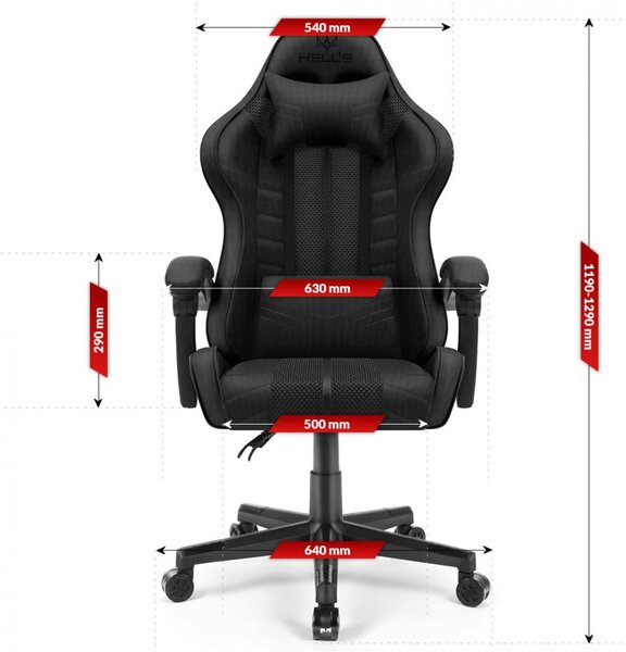Scaun de gaming negru 1004 BLACK