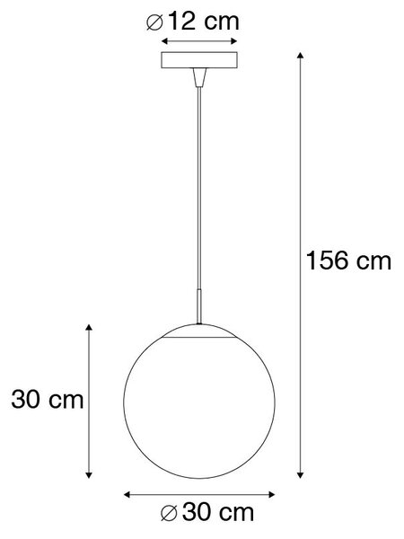 Lampa suspendata moderna alama cu sticla fum 30 cm - Ball