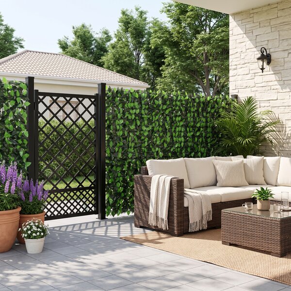 Gard artificial Verde Outsunny, 1X3m, iedera artificiala, frunze artificiale | Aosom RO