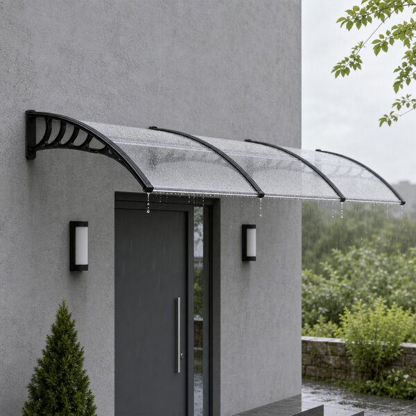 Outsunny Copertina moderna din policarbonat si aluminiu pentru balcoane, ferestre si usi, copertina pentru exterior | Aosom Romania