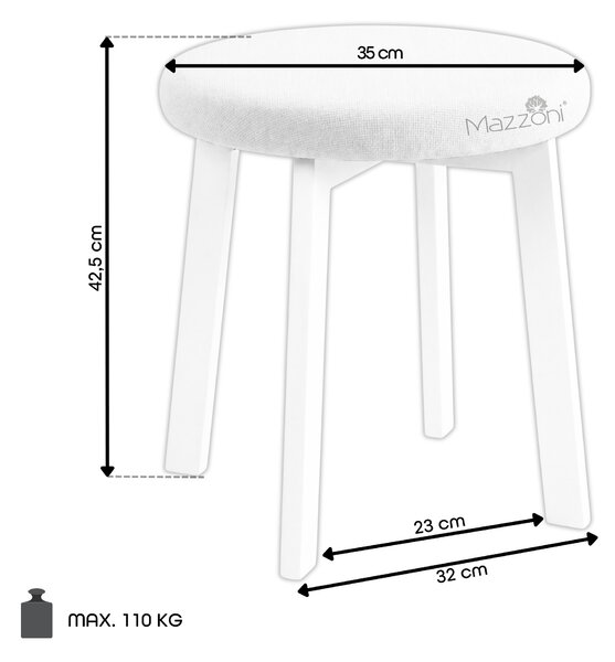 MAZZONI EXPORT Taburet rotund ZOI Caramel (Storm 45) / cadru din stejar negru