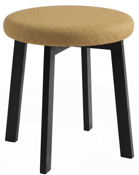 MAZZONI EXPORT Taburet rotund ZOI Caramel (Storm 45) / cadru din stejar negru