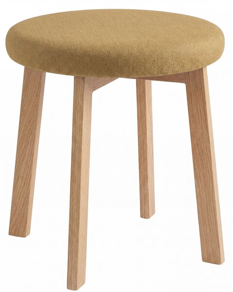 MAZZONI EXPORT Taburet rotund ZOI Caramel (Storm 45) / cadru din stejar