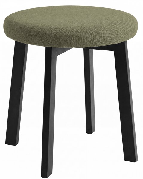 MAZZONI EXPORT Taburet rotund ZOI Verde (Storm 34) / cadru din stejar negru