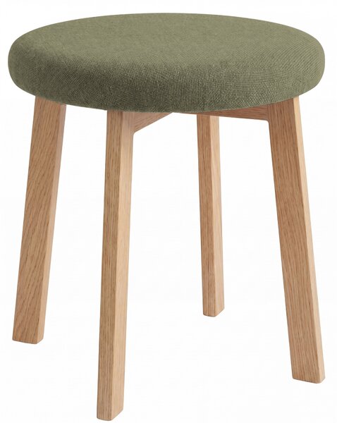 MAZZONI EXPORT Taburet rotund ZOI Verde (Storm 34) / cadru din stejar