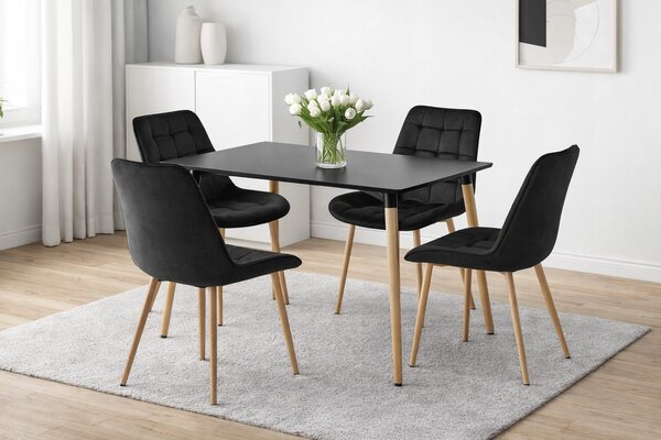 Scaun de catifea neagra BERA