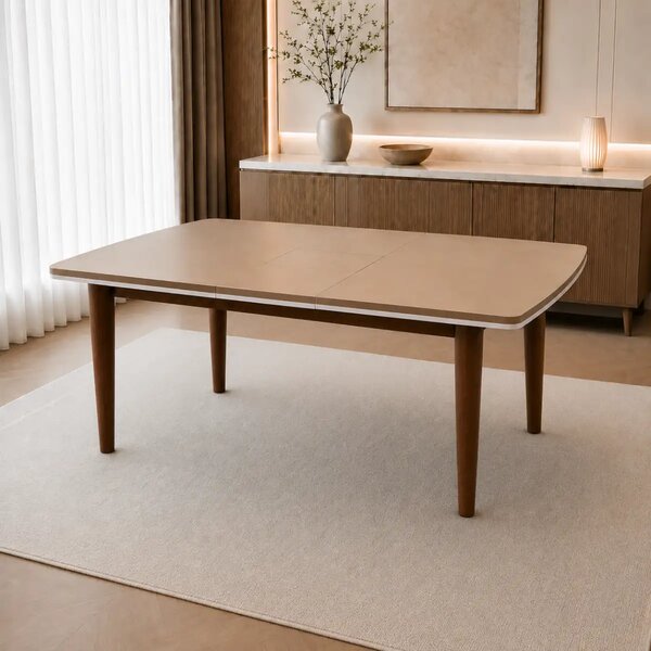 Masă extensibilă Siena, taupe, 160 × 85 × 76 cm