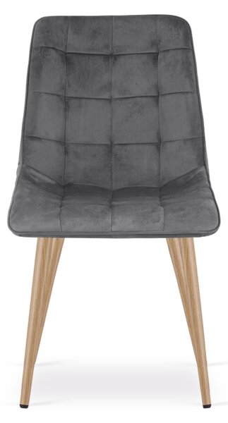 Scaun de masa SPLIT VELVET, gri inchis