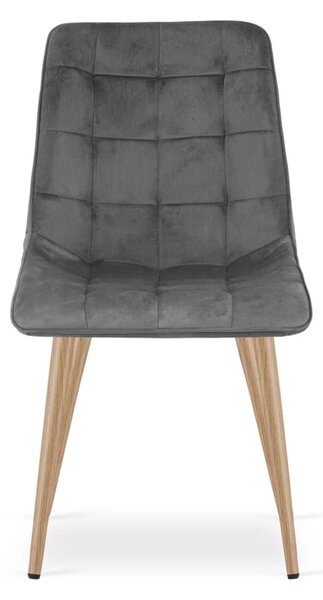 Scaun de masa SPLIT VELVET, gri inchis
