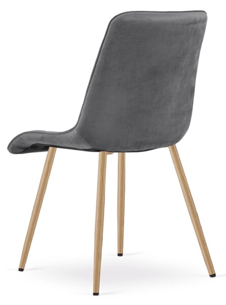 Scaun de masa SPLIT VELVET, gri inchis