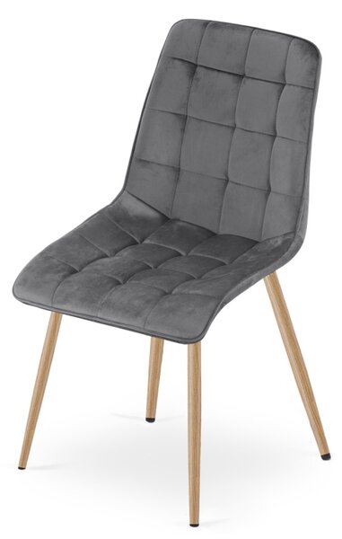 Scaun de masa SPLIT VELVET, gri inchis
