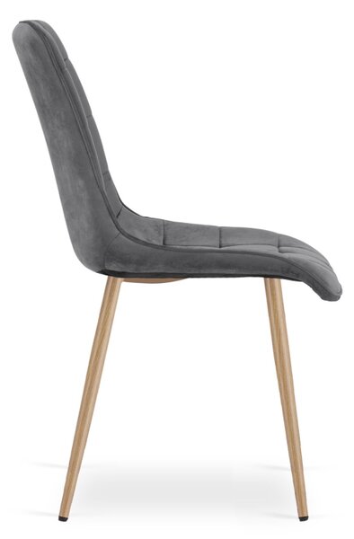 Scaun de masa SPLIT VELVET, gri inchis