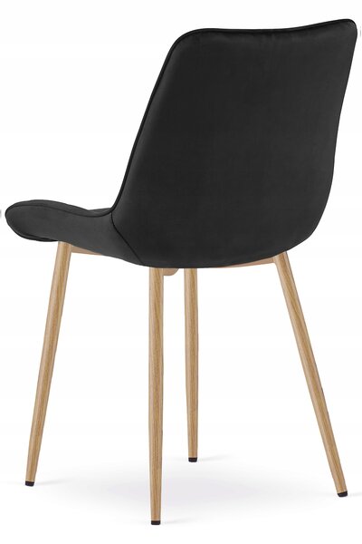 Scaun de catifea neagra BERA