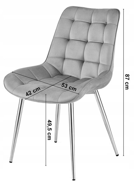 OFERTA Scaun de catifea bej deschis BERA cu picioare aurii II. calitate