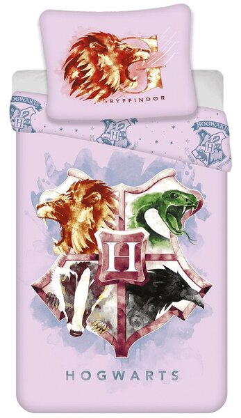 Lenjerie de pat Harry Potter - Deschisă roz | 140 x 200 cm / 70 x 90 cm