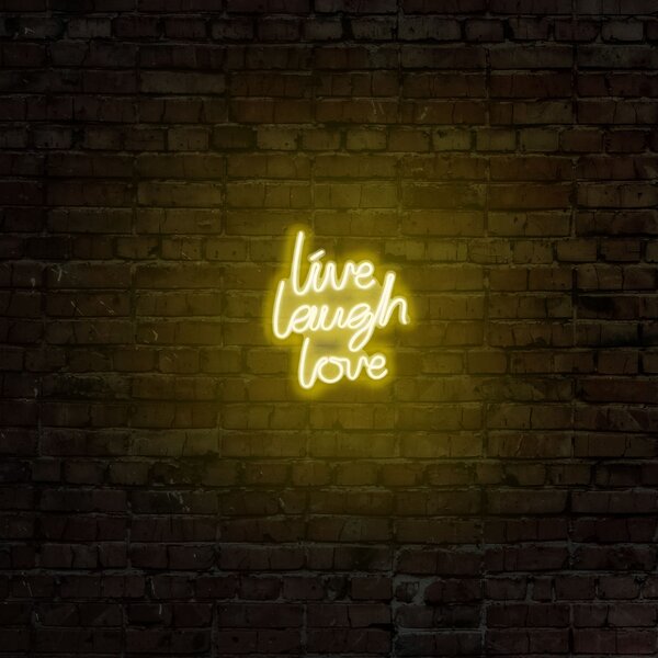 Aplica de Perete Neon Live Laugh Love, Galben
