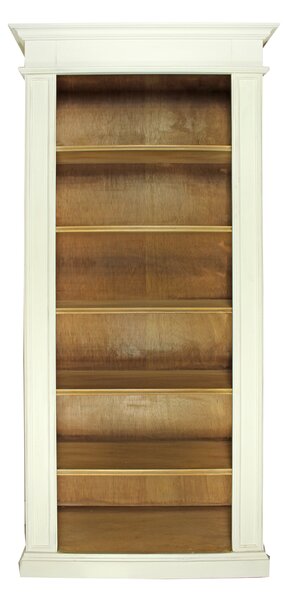 Biblioteca Grace din lemn alb cu maro 93x40x205 cm
