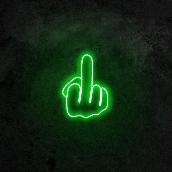 Aplica de Perete Neon Middle Finger, Verde