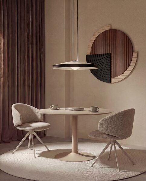MAZZONI EXPORT KORFU Bej (Cașmir) - MASĂ ROTUNDĂ 110 cm PENTRU BUCĂTĂRIE DINING LIVING FURNIR
