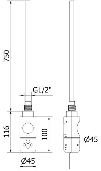Mexen Hades, element electric de încălzire 1200 x 600 mm, 900 W, alb, W104-1200-600-2900-20