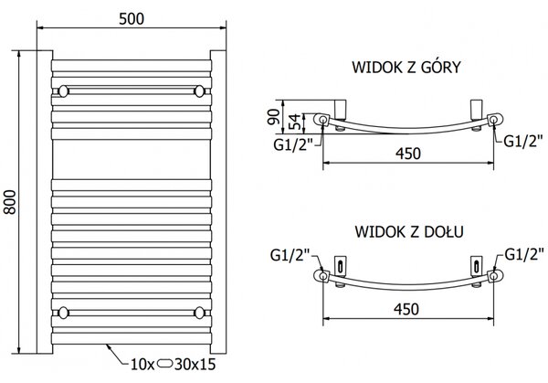 Mexen Helios, element electric de încălzire 800x500 mm + tijă de încălzire 300 W, crom, W103-0800-500-2300-01