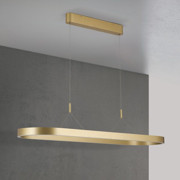 ORION Lampă suspendată LED Carrara, aur mat, reglabilă pe înălțime, CCT, reglabil, Auriu / Alamă, Camera de zi / sufragerie, Aluminiu, Modern