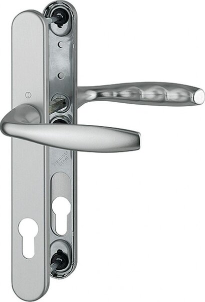 Maner pentru usa PVC, Hoppe New York, din aluminiu, latime 30 mm, interax 92 mm, culoare titan F9