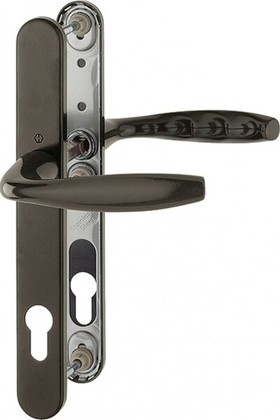 Maner pentru usa PVC, Hoppe New York, din aluminiu, latime 30 mm, interax 92 mm, culoare maro F8707