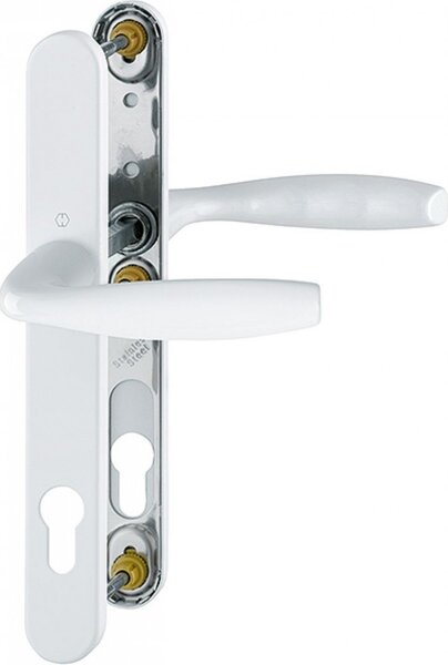 Maner pentru usa PVC, Hoppe New York, din aluminiu, latime 30 mm, interax 92 mm, culoare alb RAL 9016