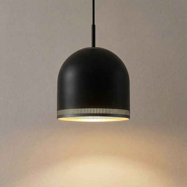 NOLA Lampă suspendată Nola Oura, Ø 25 cm, negru, fier, E27, reglabil, Negru, Camera de zi / sufragerie, Metal, Scandinavă