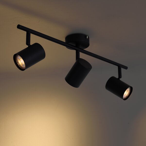 Spot modern negru, reglabil, cu 3 lumini - Jeana