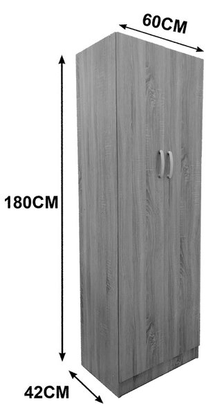 Dulap haine cu 2 usi Lego Natural 60x42x180 cm