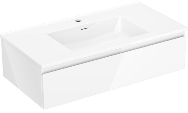 Mexen Orio, mobilier de baie 90 cm cu lavoar Otis, 1 sertar, alb lucios, 91A10-09023-1-BF00-W18M00
