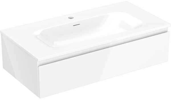 Mexen Orio, mobilier de baie 90 cm cu lavoar Vela, 1 sertar, alb lucios, 91A10-09023-1-BF00-W23M00