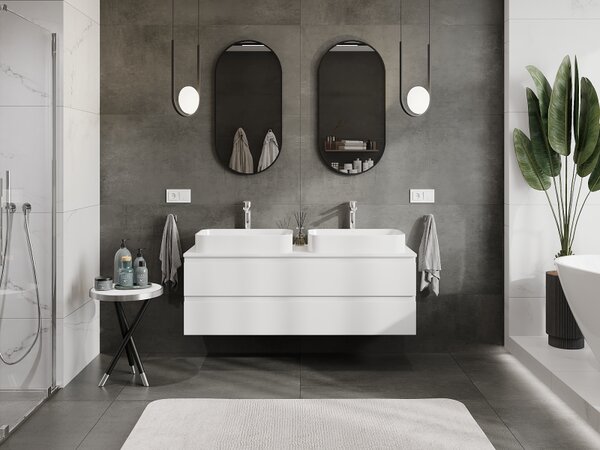 Mexen Orio, mobilier de baie sub chiuvetă 140 cm, 2 sertare, alb mat, 91A10-14047-2-BFF01