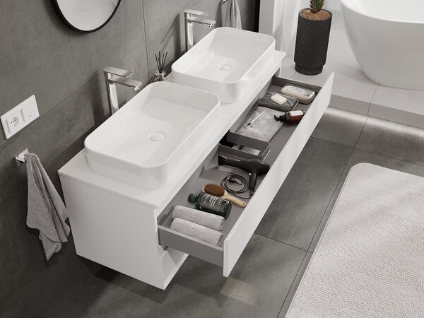 Mexen Orio, mobilier de baie sub chiuvetă 140 cm, 2 sertare, alb mat, 91A10-14047-2-BFF01