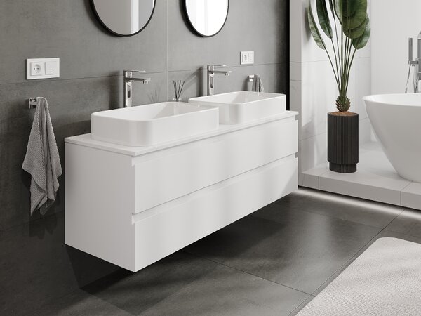 Mexen Orio, mobilier de baie sub chiuvetă 140 cm, 2 sertare, alb mat, 91A10-14047-2-BFF01