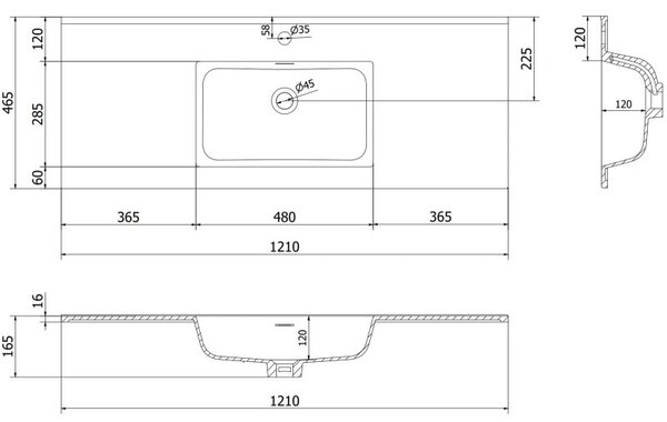 Mexen Orio, mobilier de baie 120 cm cu lavoar Otis, 2 sertare, alb lucios, 91A10-12047-2-BFF00-W18M00